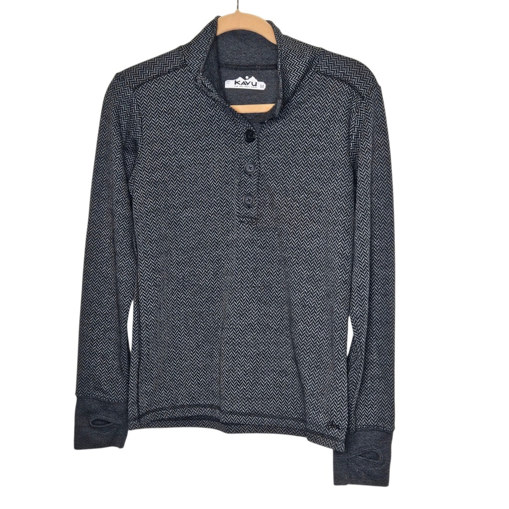 Kavu Klear Above Visibility Unlimited‎ Pullover Top Thumb Hole Gray Baselayer M